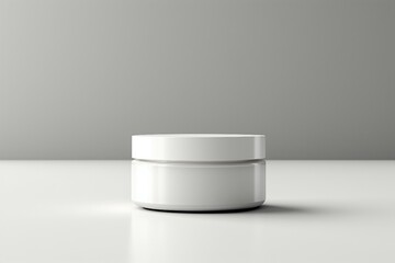 Poster - a white jar is sitting on a white table