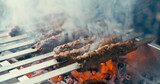 Fototapeta Łazienka - Cooking Adana kebab on the barbecue