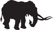 Vector silhouette of a huge elephant