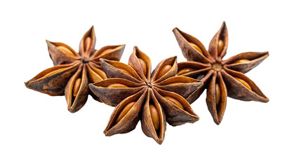 Star anise spice isolated on transparent background. Spices for cooking.