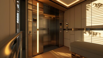 Wall Mural - a modern elevator