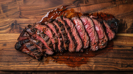 Wall Mural - Beef steak on a wooden board