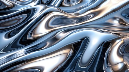 Sleek chrome textures with fluid reflections, for a futuristic and clean background