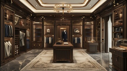  a visual representation of a luxurious fashion boutique, highlighting the exquisite textures of premium fabrics and an elegant color scheme that reflects a sense of high fashion