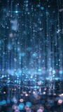 Fototapeta  - Binary code rain falls like a digital downpour a symphony of ones and zeros.