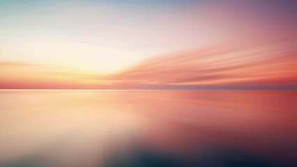 Wall Mural - Blurry sunset over a calm body of water, suitable for various design projects.