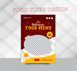 Wall Mural - An example of a restaurant or fast food establishment's food flyer template in vector illustration form.