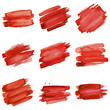 Rote Wasserfarben Pinselstriche: Vektorgrafik Illustrationen