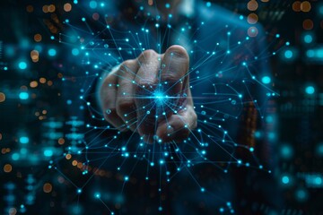 Connecting the digital network through touch in a futuristic setting