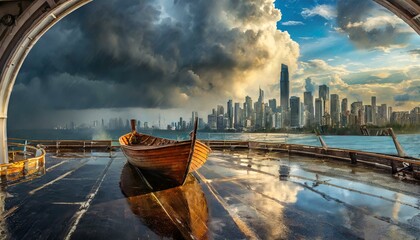 Wall Mural - boat on the river