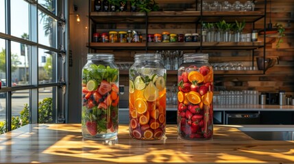 Wall Mural - The office installs a water station with fruit-infused options, encouraging employees to stay hydrated and learn about the benefits of adding natural flavors to their water 