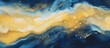 Abstract Blue and Gold Marbling Background