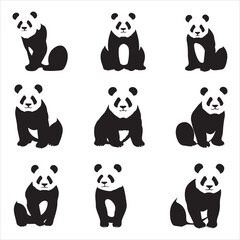 A black silhouette Panda set
