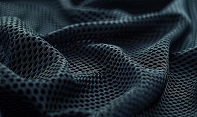 Abstract black sports fabric background with mesh pattern