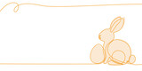 Fototapeta  - Zajączek wielkanocny rysowany jedną ciągłą linią. Sylwetka uroczego królika w prostym minimalistycznym stylu. Ilustracja wektorowa.
