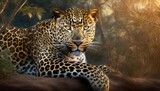 Fototapeta Zwierzęta - A leopard looking back to cameras , high quality photo