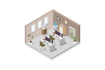 Sticker - Office room isometric