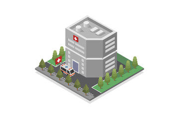 Sticker - Isometric hospital