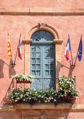 Poster - Facade of Town Hall in Roussillon town in France