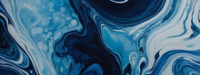 Abstract Watercolor Paint Background With Deep Navy And Sky Blue Hues With Liquid Fluid Texture For Background, Banner.