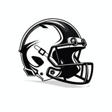 Fototapeta Panele - Football Helmet Logo Monochrome Sport Design flat v