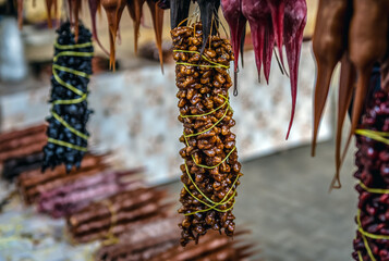 Poster - Churchkhela - traditional candle-shaped candy in Tbilisi city, Georgia