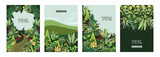 Fototapeta Kosmos - Spring garden. Set of templates for spring banners, cards, posters, covers. Flat vector illustration.