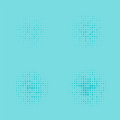 Sticker - Different Sized Dots Blue Halftone Circles