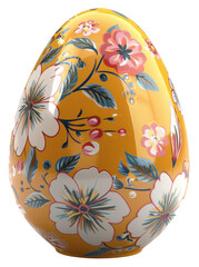 Wall Mural - Easter egg with flowers painted on it