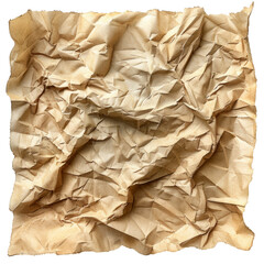 Canvas Print - piece of paper with a crumpled texture and a faded brown color