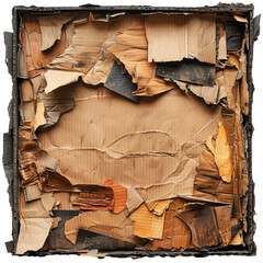 Canvas Print - piece of paper with a crumpled texture and a faded brown color