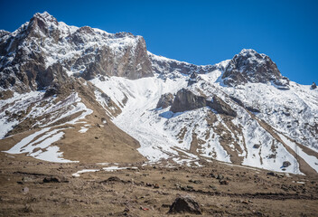 Wall Mural - Caucasus mountains seen from Georgian Military Highway, major route through the Caucasus, Georgia