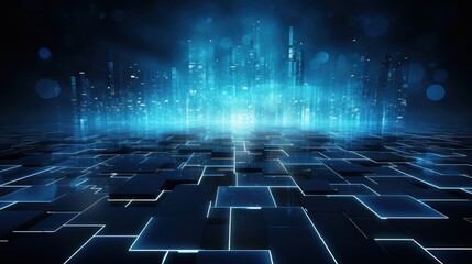 Wall Mural - Abstract background that represents the limitless possibilities and horizons of IT technology in the future, pushing the boundaries of innovation
