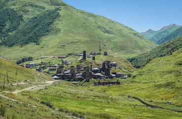 Wall Mural - Murqmeli - one of four villages community called Ushguli in Upper Svanetia region, Georgia