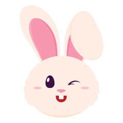 Poster - Cute bunny cartoon character Easter season Vector