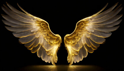 angel wings on black background