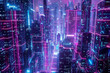 Metaverse city or cyberpunk concept 3d render 
