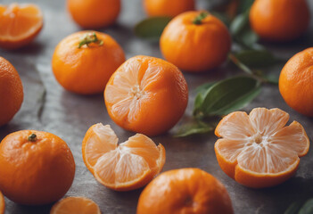 Wall Mural - Delicious tangerines cut out