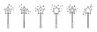 Magic wands doodle set. Fairytale element.in sketch style. Hand drawn vector illustration isolated on white background