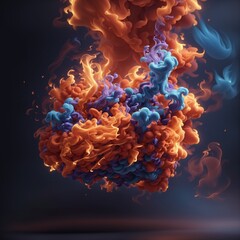 Wall Mural - Background of colorful smoke fire, 3D full of style