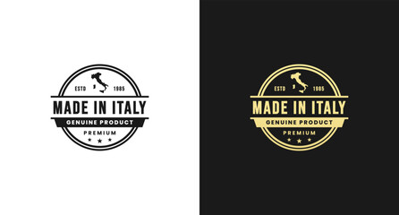 Sticker - Made in Italy Logo or Made in Italy Seal Vector Isolated. Made in Italy seal for product packaging design element. 