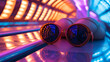 Tanning Goggles Resting on Tanning Bed. generative ai 