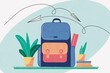 © nomad studio/Stocksy - illustration of a school backpack with stationery.
