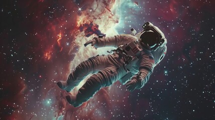 Wall Mural - astronaut floating in space generative ai