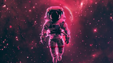 Wall Mural - astronaut floating in space generative ai