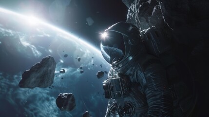 Wall Mural - astronaut in orbit generative ai