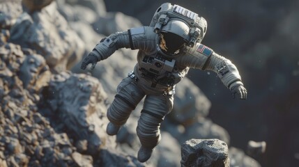 Wall Mural - astronaut in orbit generative ai