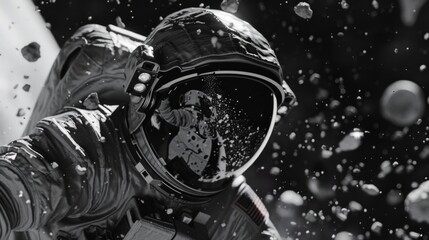Wall Mural - astronaut in orbit generative ai