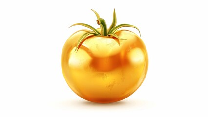 Wall Mural - a golden tomato emblem on white background