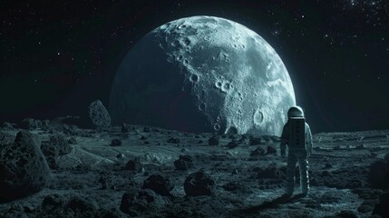 Wall Mural - astronaut contemplating space generative ai